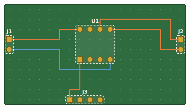 A motor driver: VM, GND and the motor lines carry 1.5 A; SIG carries a tiny signal.