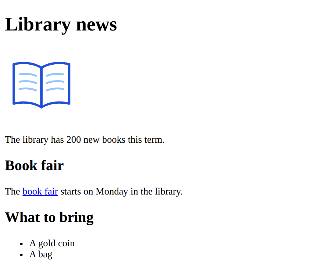 What the finished page looks like