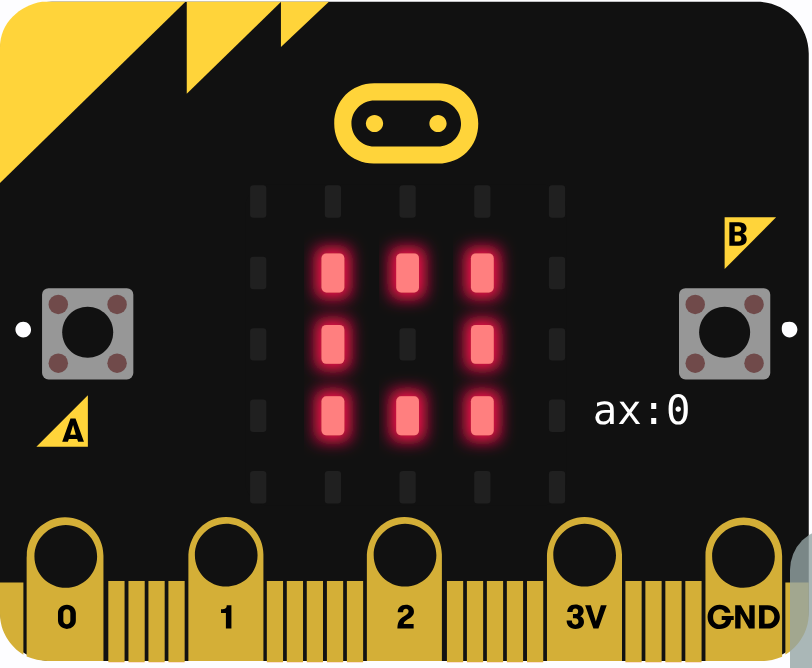 What this program shows in the micro:bit simulator