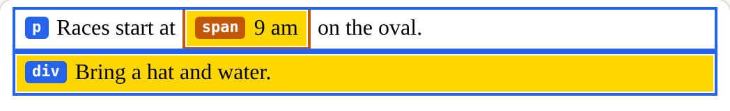 The page this code makes, with Boxes on