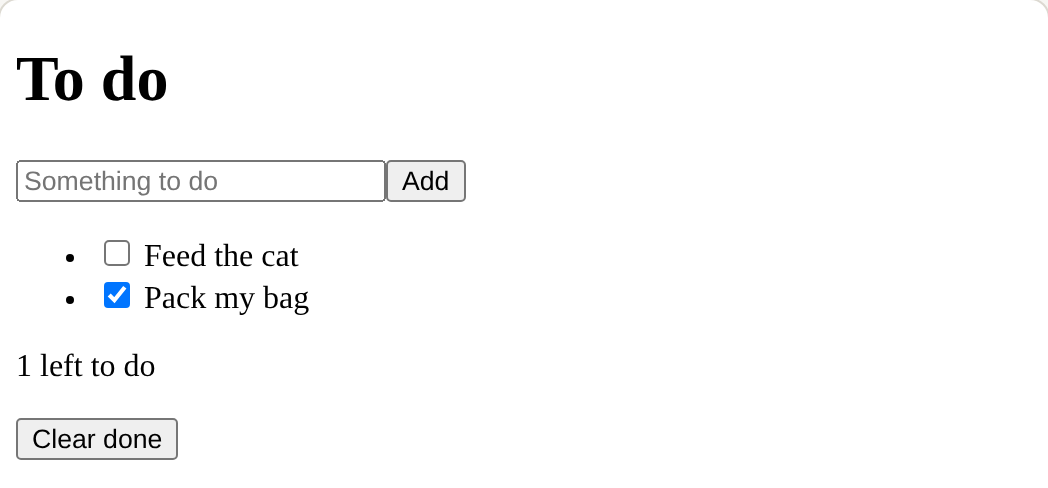 The page this code makes